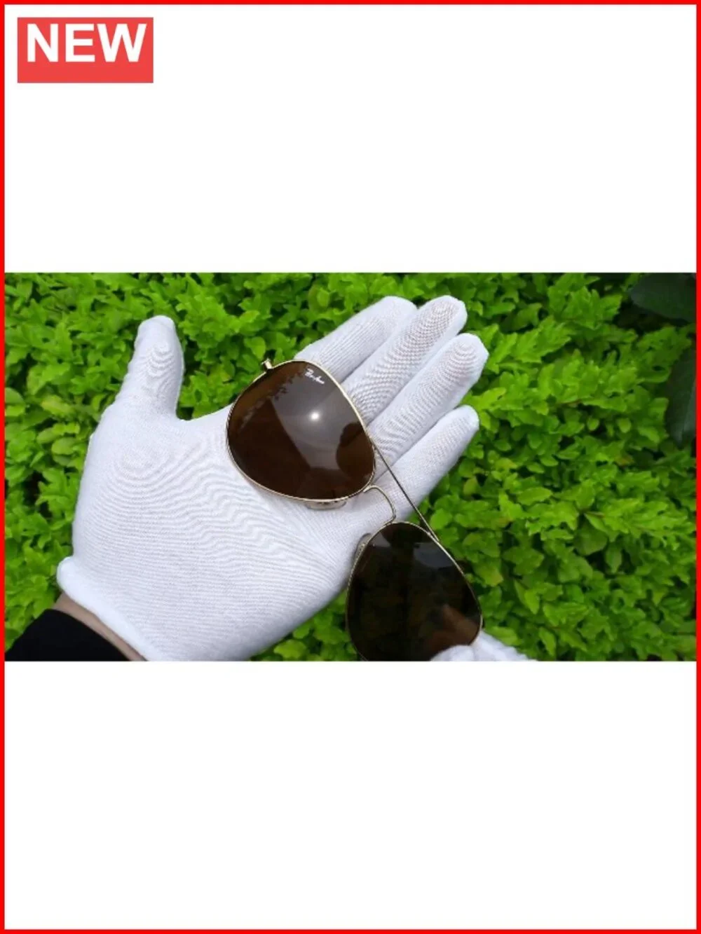Classic Aviator Sunglasses with Glass Lenses, Metal Frame, UV400